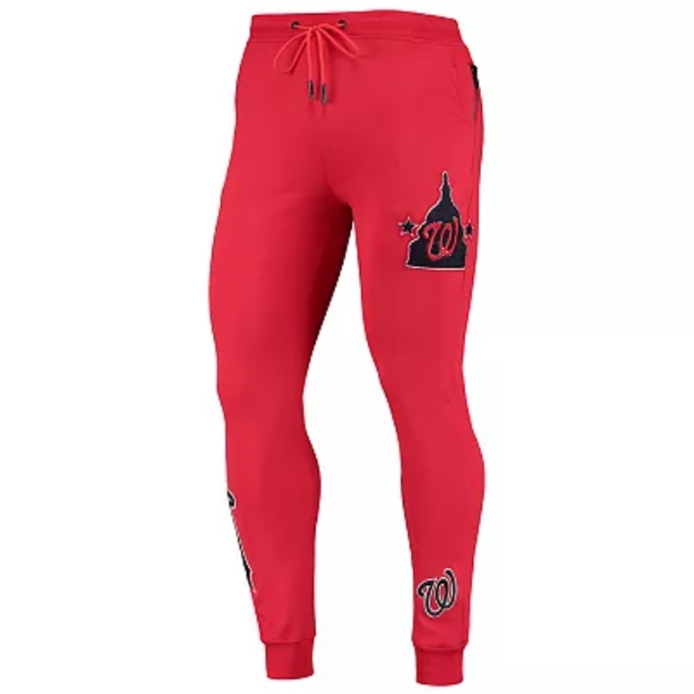 🆕Pro Standard | Washington Nationals Stacked Logo Joggers Red Navy Size Medium